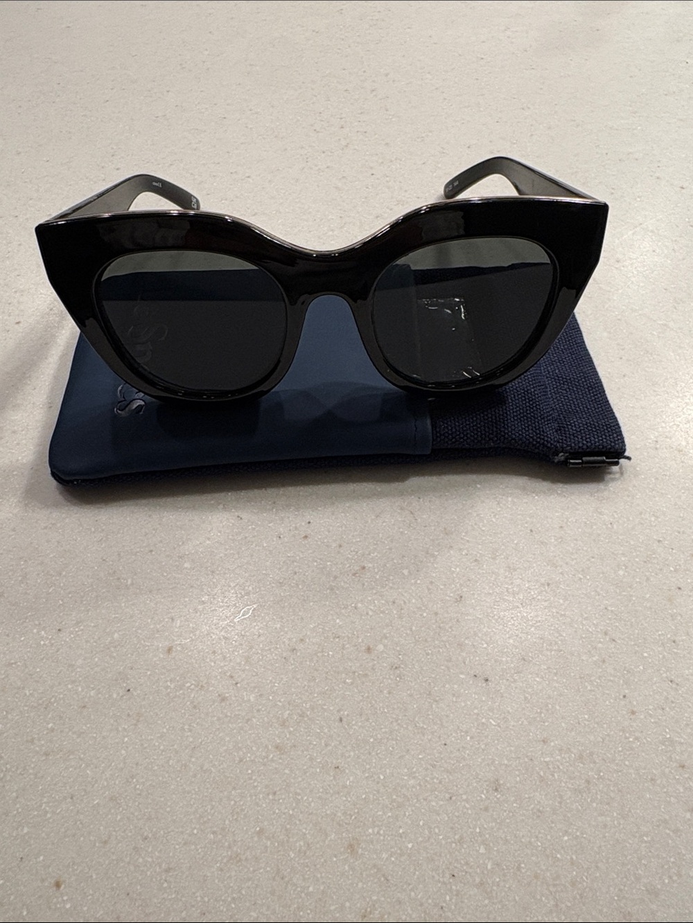 LE SPECS Air Heart cat-eye acetate and gold-tone sunglasses